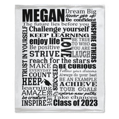 Dream Big Graduation Custom Name Blanket - joliny