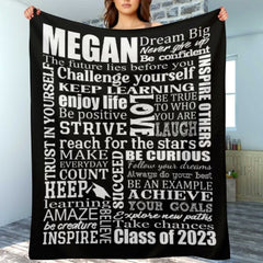 Dream Big Graduation Custom Name Blanket - joliny