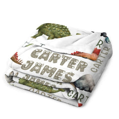 Free Shipping✈️Personalized Dinosaur Baby Blanket-Customized Name for Kids