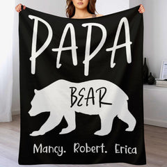 Couverture Papa Bear personnalisée avec nom - Cadeau pour papa 