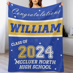 Free shipping✈️Custom Name Graduation Senior Blanket – Graduation Gift