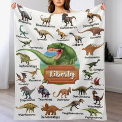 Free Shipping✈️Personalized Custom Name Blankets -  Dinosaur World