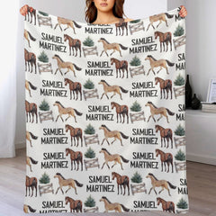 Free Shipping✈️Personalized Swaddle Equestrian Baby Blanket - Horse