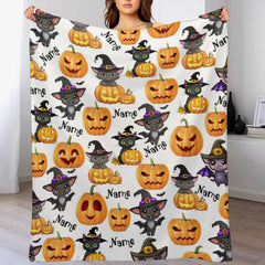 Free Shipping✈️Personalized Custom Name Halloween Blanket For Kids Baby Family