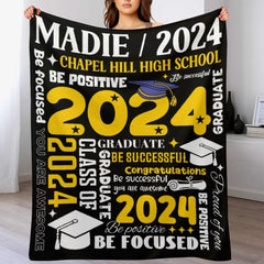 Graduation Gift Custom Name Blanket