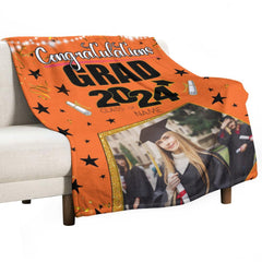 Free shipping✈️Custom Class of 2024 Graduation Star Blanket