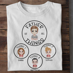 Père de toutes choses, Mère de toutes choses - T-shirt unisexe personnalisé personnalisé pour la famille - Fête des Mères, Fête des Pères, Cadeau d'anniversaire pour maman, papa