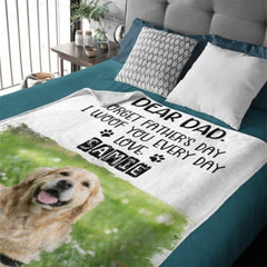 Forget Father's Day woof meow you everyday Gift for Dad, Funny Personalized Blanket - joliny