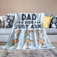 Gift For Dads - Best Dad Ever, Just Ask - Personalized Blanket - joliny