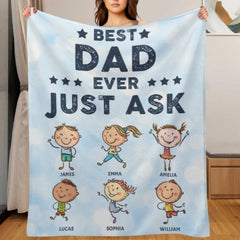 Gift For Dads - Best Dad Ever, Just Ask - Personalized Blanket - joliny