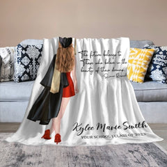 Graduation Personalized Custom Name Girl Blanket Class of 2023 - Graduation Memorial Gift - joliny