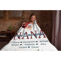 Grandma, We Love You - Personalized Custom Blanket - Gift For Grandma - joliny