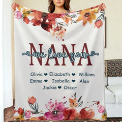 Grandma, We Love You - Personalized Custom Blanket - Gift For Grandma - joliny