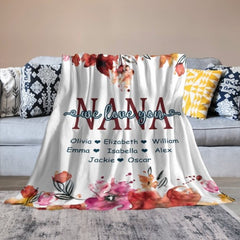 Grandma, We Love You - Personalized Custom Blanket - Gift For Grandma - joliny