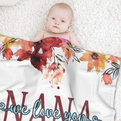 Grandma, We Love You - Personalized Custom Blanket - Gift For Grandma - joliny