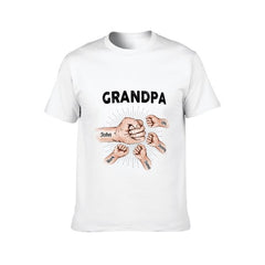 Grandpa Papa & Kids Fist Bump - Gift For Dad, Grandpa - Personalized Unisex T-shirt - joliny