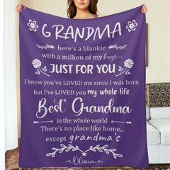 Here's A Blankie With A Million Of My Hugs - Family Blanket - New Arrival, Christmas Gift For Grandma - joliny