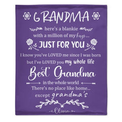 Here's A Blankie With A Million Of My Hugs - Family Blanket - New Arrival, Christmas Gift For Grandma - joliny