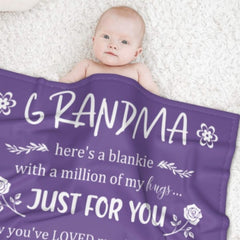 Here's A Blankie With A Million Of My Hugs - Family Blanket - New Arrival, Christmas Gift For Grandma - joliny