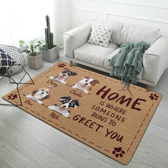 Home Is Where The Dog Runs To Greet You - Personalized Decorative Mat - joliny