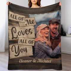 I Completely Love You - Upload Image, Gift For Couples, Husband Wife - Personalized Blanket - joliny