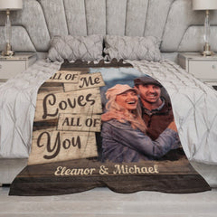 I Completely Love You - Upload Image, Gift For Couples, Husband Wife - Personalized Blanket - joliny