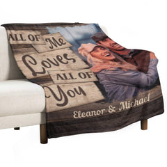 I Completely Love You - Upload Image, Gift For Couples, Husband Wife - Personalized Blanket - joliny