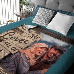 I Completely Love You - Upload Image, Gift For Couples, Husband Wife - Personalized Blanket - joliny