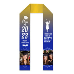 I Graduated Can I Go Back To Bed Now Stoles, Photo Class of 2023 Stoles - Graduation gift - joliny