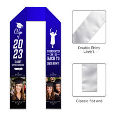 I Graduated Can I Go Back To Bed Now Stoles, Photo Class of 2023 Stoles - Graduation gift - joliny