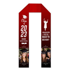 I Graduated Can I Go Back To Bed Now Stoles, Photo Class of 2023 Stoles - Graduation gift - joliny