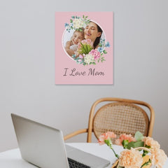 I Love Mom Floral Photo Custom Canva - joliny