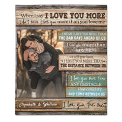 I Love You More Than Anything - Upload Image, Gift For Couples - Personalized Blanket - joliny