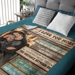 I Love You More Than Anything - Upload Image, Gift For Couples - Personalized Blanket - joliny