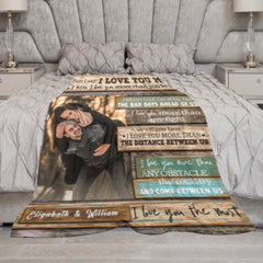 I Love You More Than Anything - Upload Image, Gift For Couples - Personalized Blanket - joliny