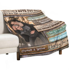 I Love You More Than Anything - Upload Image, Gift For Couples - Personalized Blanket - joliny