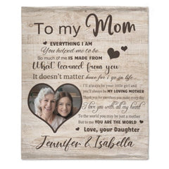 I Love You With All My Heart - Upload Image, Gift For Mom, Personalized Blanket - joliny