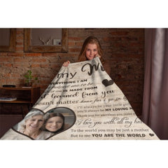 I Love You With All My Heart - Upload Image, Gift For Mom, Personalized Blanket - joliny