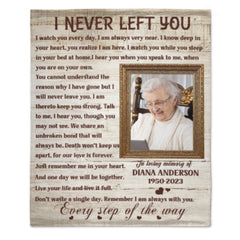 I Never Left You - Memorial Personalized Custom Blanket - Sympathy Gift For Family Members - joliny