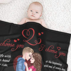 I’d Choose You In A Hundred Lifetimes - Couple Personalized Custom Blanket - Gift For Husband Wife, Anniversary - joliny