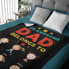 Life Is Better With My Kids - Gift For Dads - Personalized Blanket - joliny