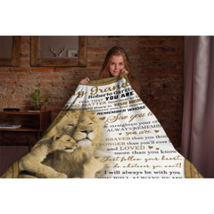 Lion Custom Name Blanket - Gift for Grandson - joliny