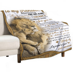 Lion Custom Name Blanket - Gift for Grandson - joliny