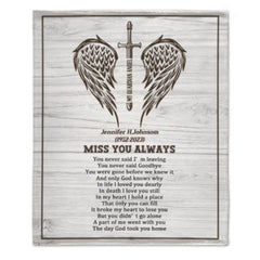 Missing You Always - Memorial Personalized Custom Blanket-Sympathy Gift For Family Members - joliny