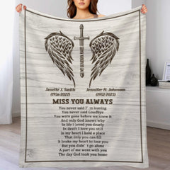 Missing You Always - Memorial Personalized Custom Blanket-Sympathy Gift For Family Members - joliny