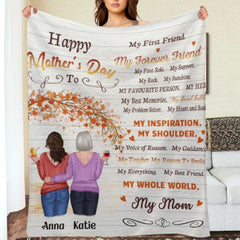 My Everything My Best Friend My Whole World My Mom - Gift For Mother's Day, Personalized Blanket - joliny