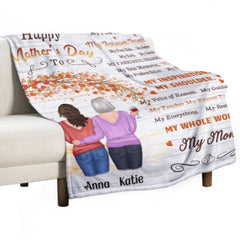 My Everything My Best Friend My Whole World My Mom - Gift For Mother's Day, Personalized Blanket - joliny