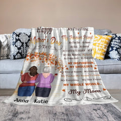 My Everything My Best Friend My Whole World My Mom - Gift For Mother's Day, Personalized Blanket - joliny