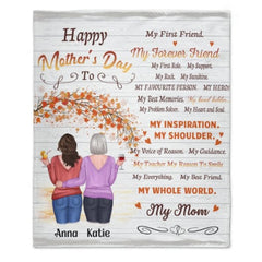 My Everything My Best Friend My Whole World My Mom - Gift For Mother's Day, Personalized Blanket - joliny