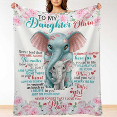 My Little Girl, Never Feel That You Are Alone - Family Blanket - Christmas Gift For Daughter From Mom - joliny